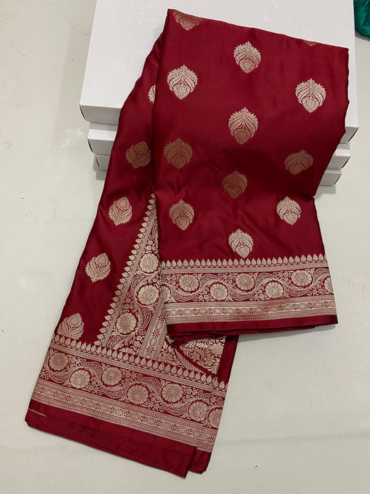 Flower mashru katan silk saree