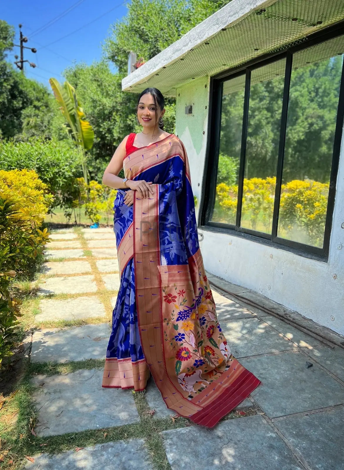 3D work on paithani silk saree Putul's Fashion
