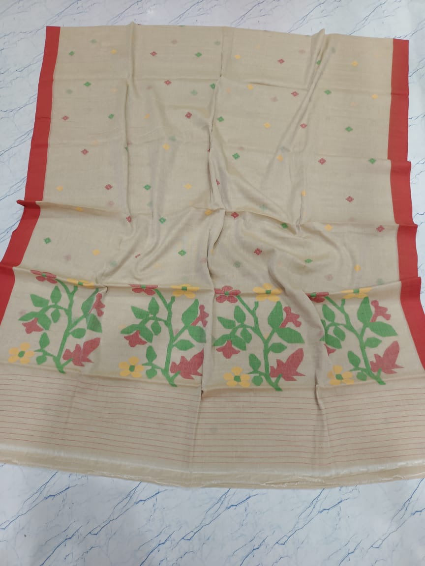 Cotton jamdani saree