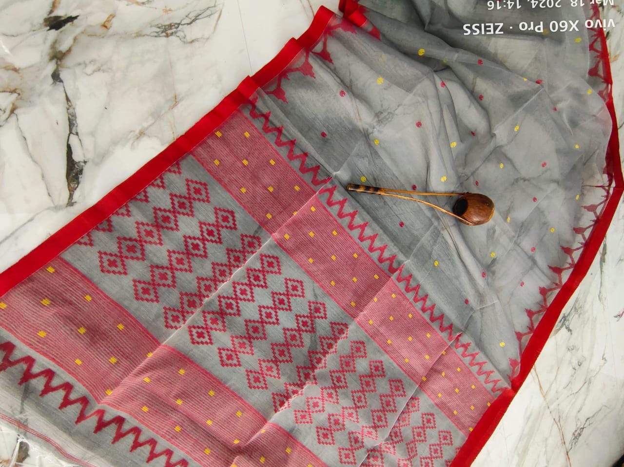 Muslin jamdani saree of Bengal - Black