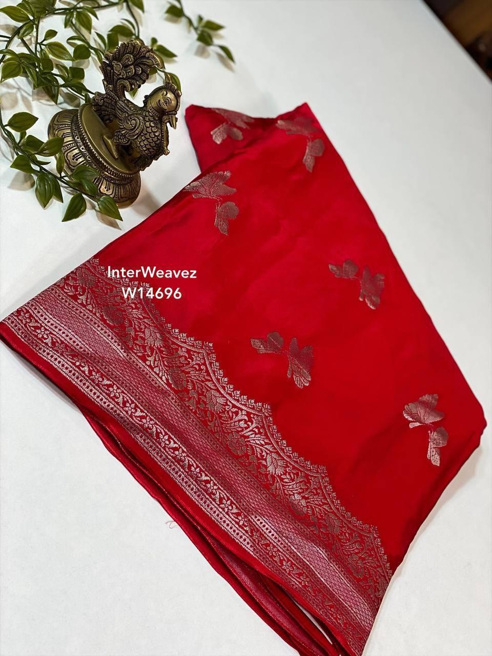 Mashru satin silk saree A royal affair - Red