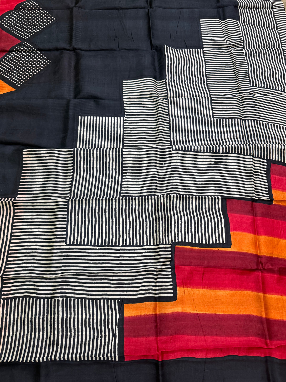 Murshidabad silk with silk mark black