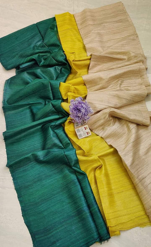 3D Tussar Gicha saree with silk mark - Tussar saree