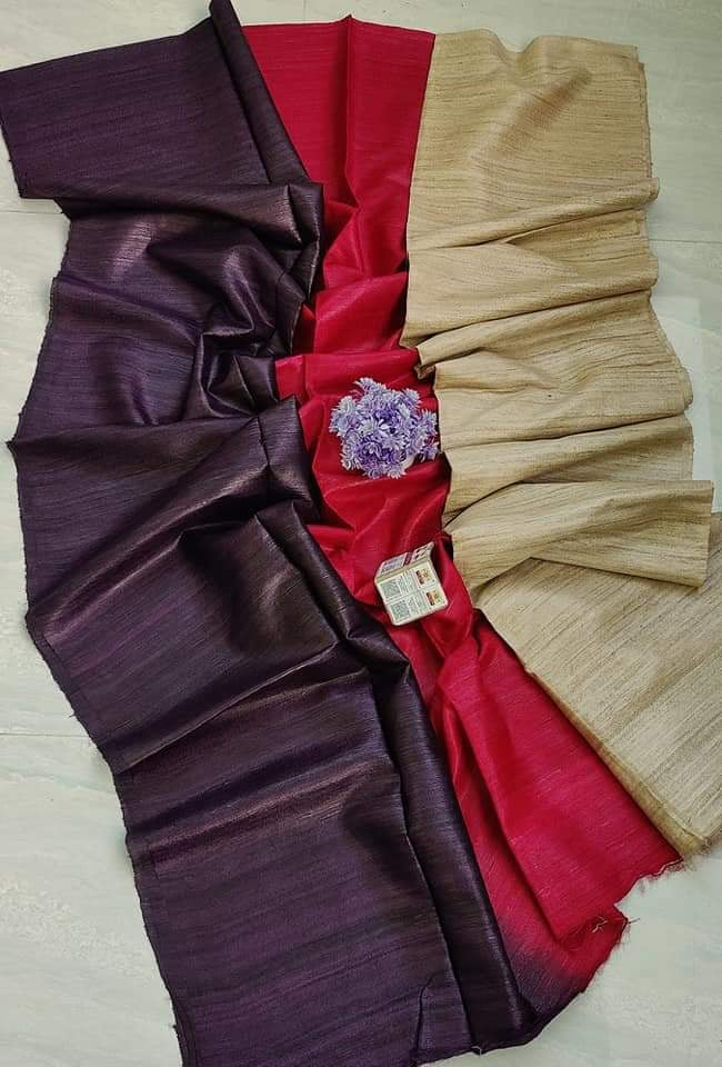 3D Tussar gicha saree with silk mark - Tussar saree