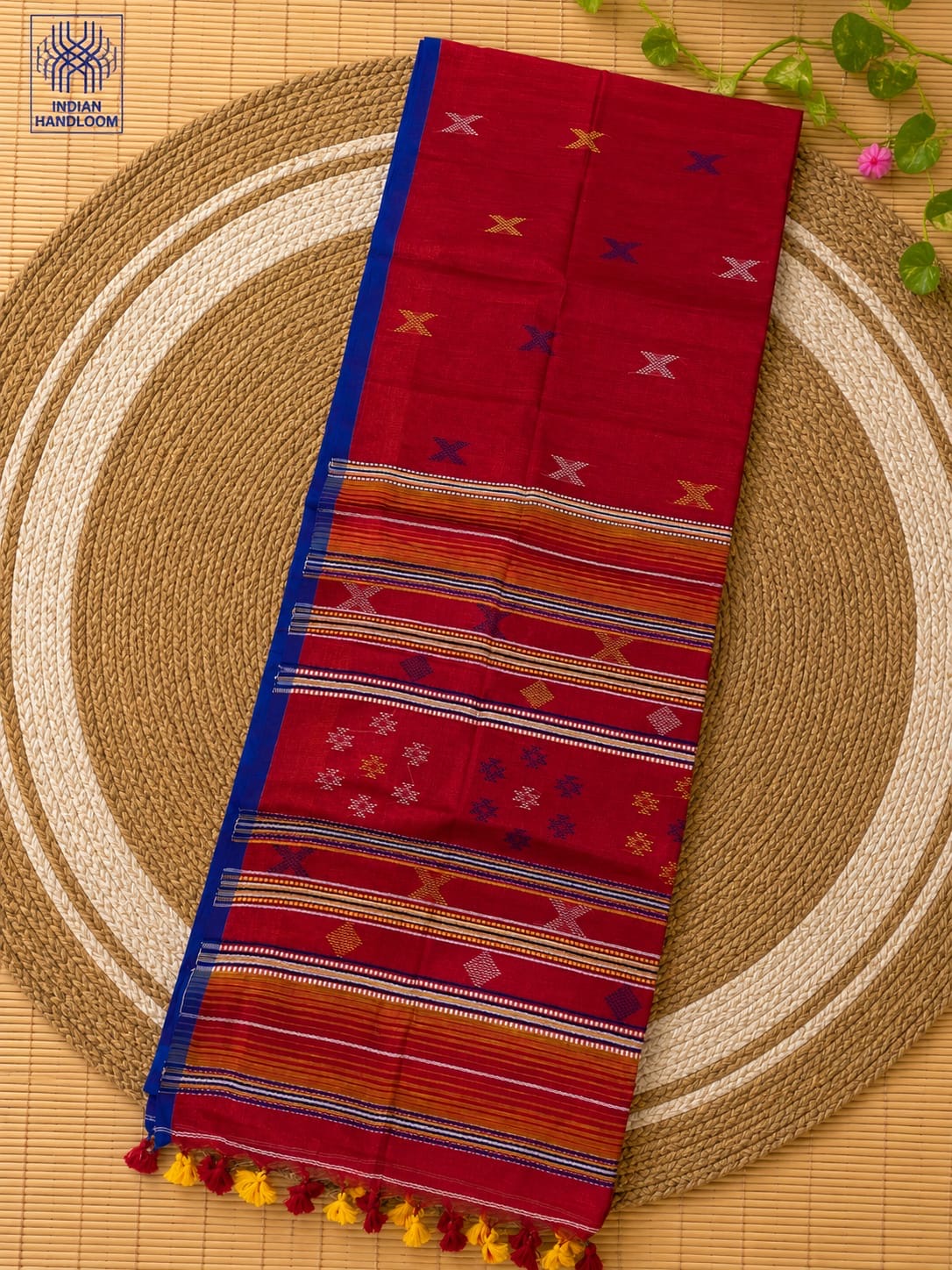 Cotton Tissue Bhujodi Saree with Motif Detail