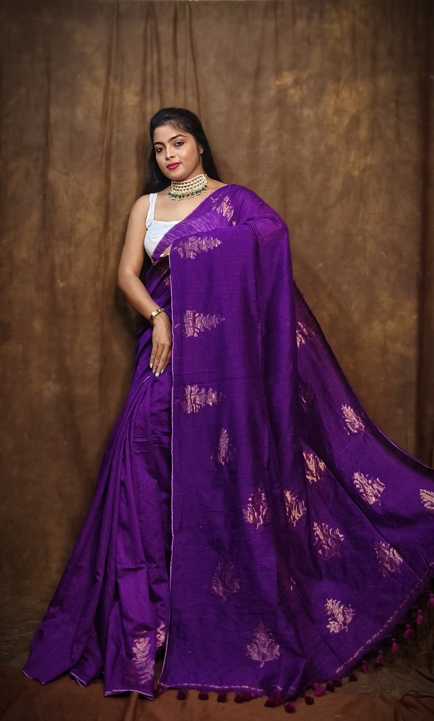 Matka Banarasi saree - Purple