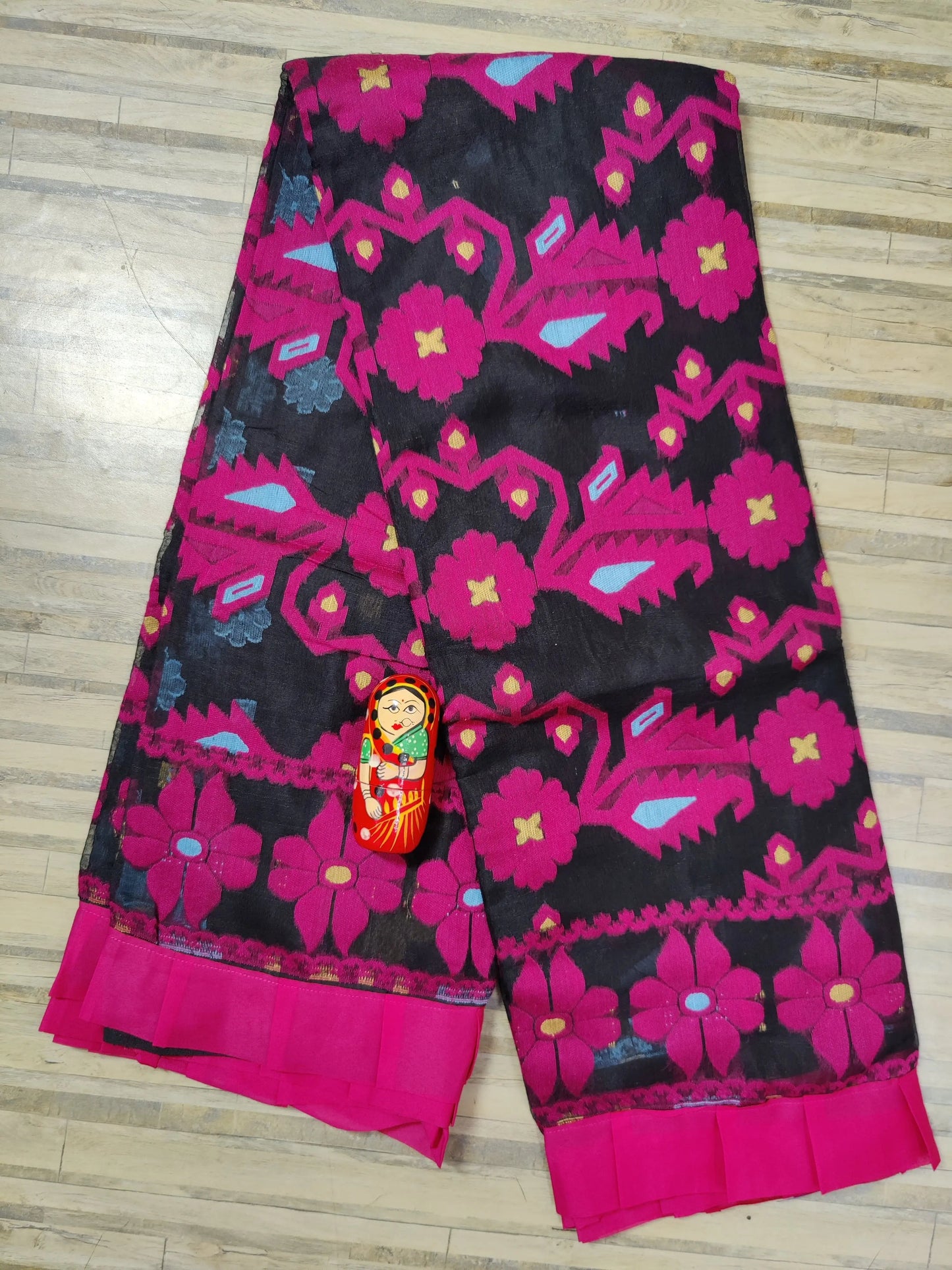 Bengal Jamdani Frill Black Rani