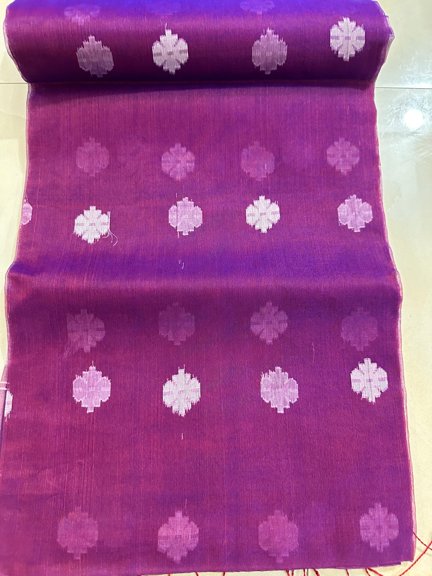 Muslin jamdani of karat design - Putul's Fashion