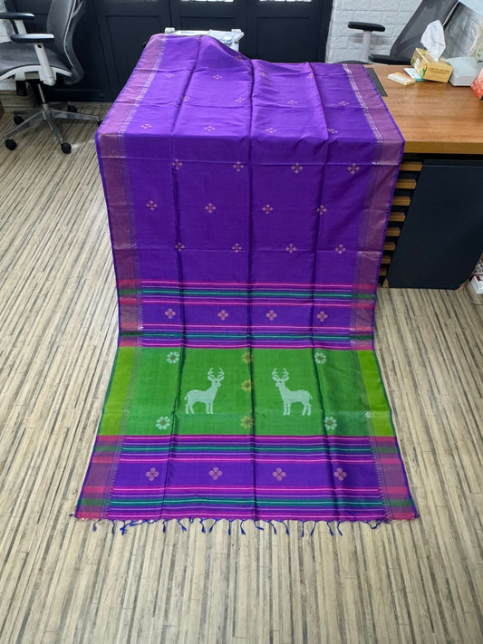 Premium Kolakhetra Bishnupur silk saree from the loom of Bengal, silk mark certified