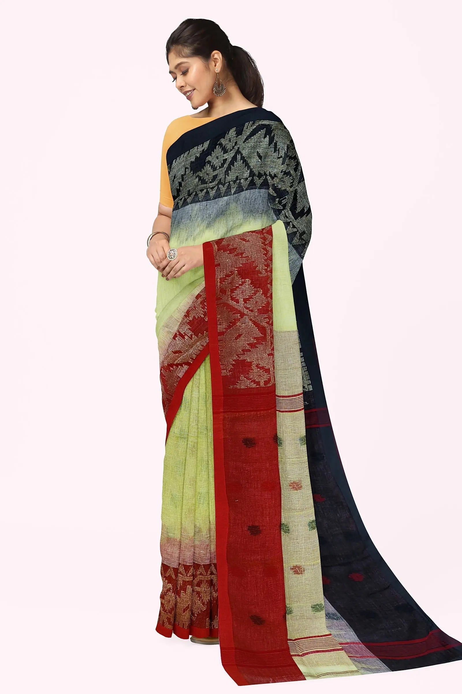 Linen Jamdani saree My Store