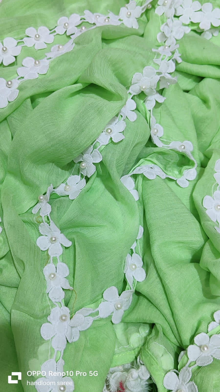 mul cotton saree with lace border