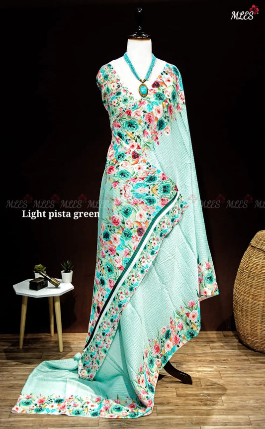 Chiffon saree with digital print My Store