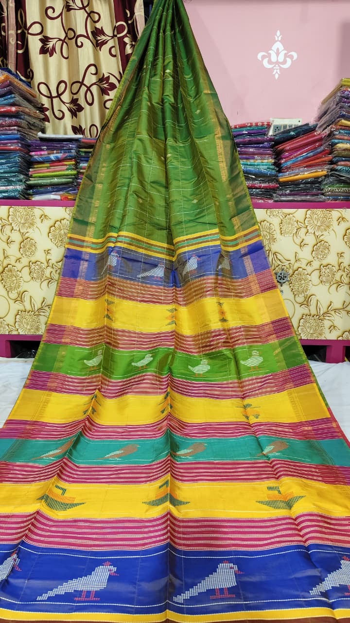 Bishnupur silk katan saree Berhampuri motif saree, weaved in Bengal, silk marked
