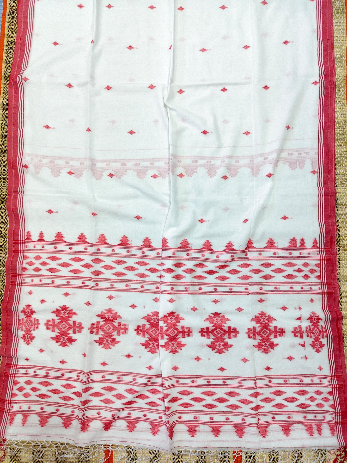 New Launch Cotton Jamdani Saree for Puja