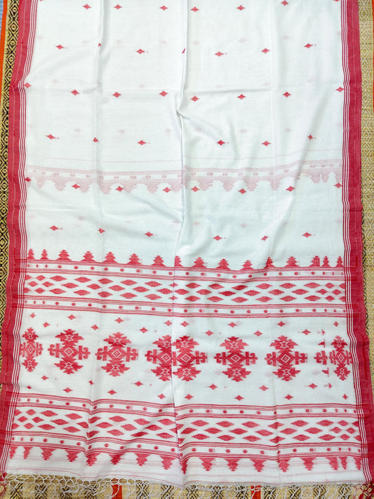 New Launch Cotton Jamdani Saree for Puja