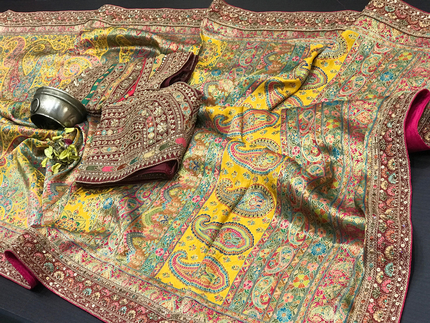Maharani Kanni Silk Saree with Stitched Blouse