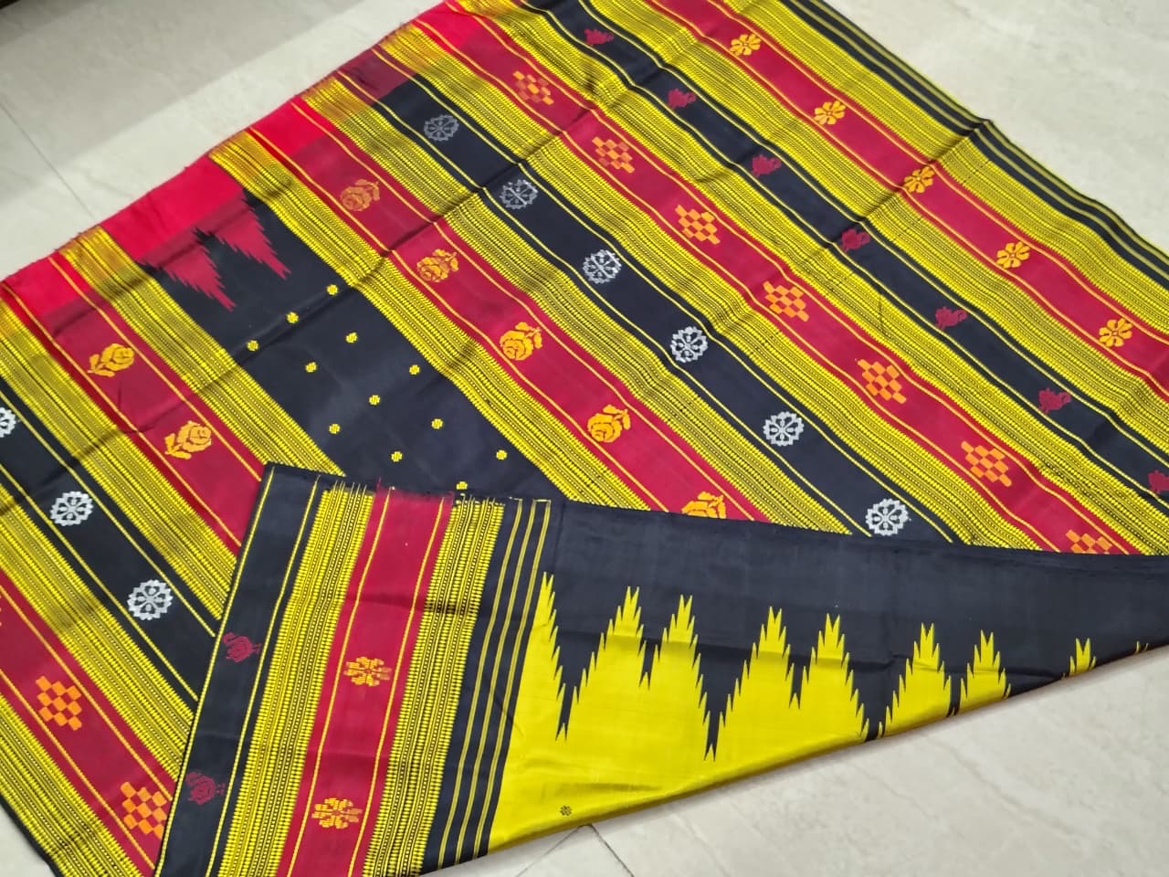 Ganjam Bomkai double ikkat handloom saree// A classic saga of tribal silk