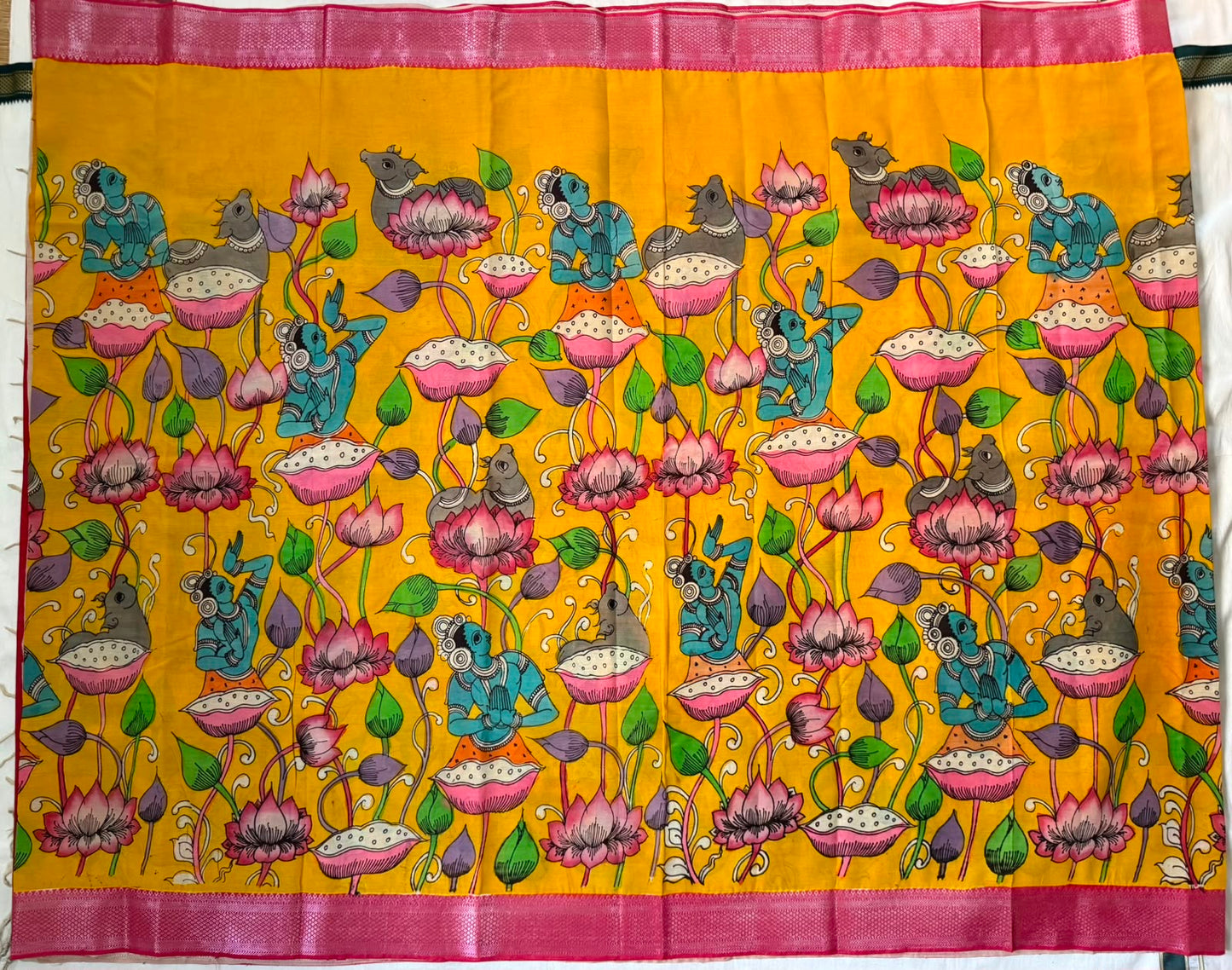 Pen kalamkari bangalore silk saree