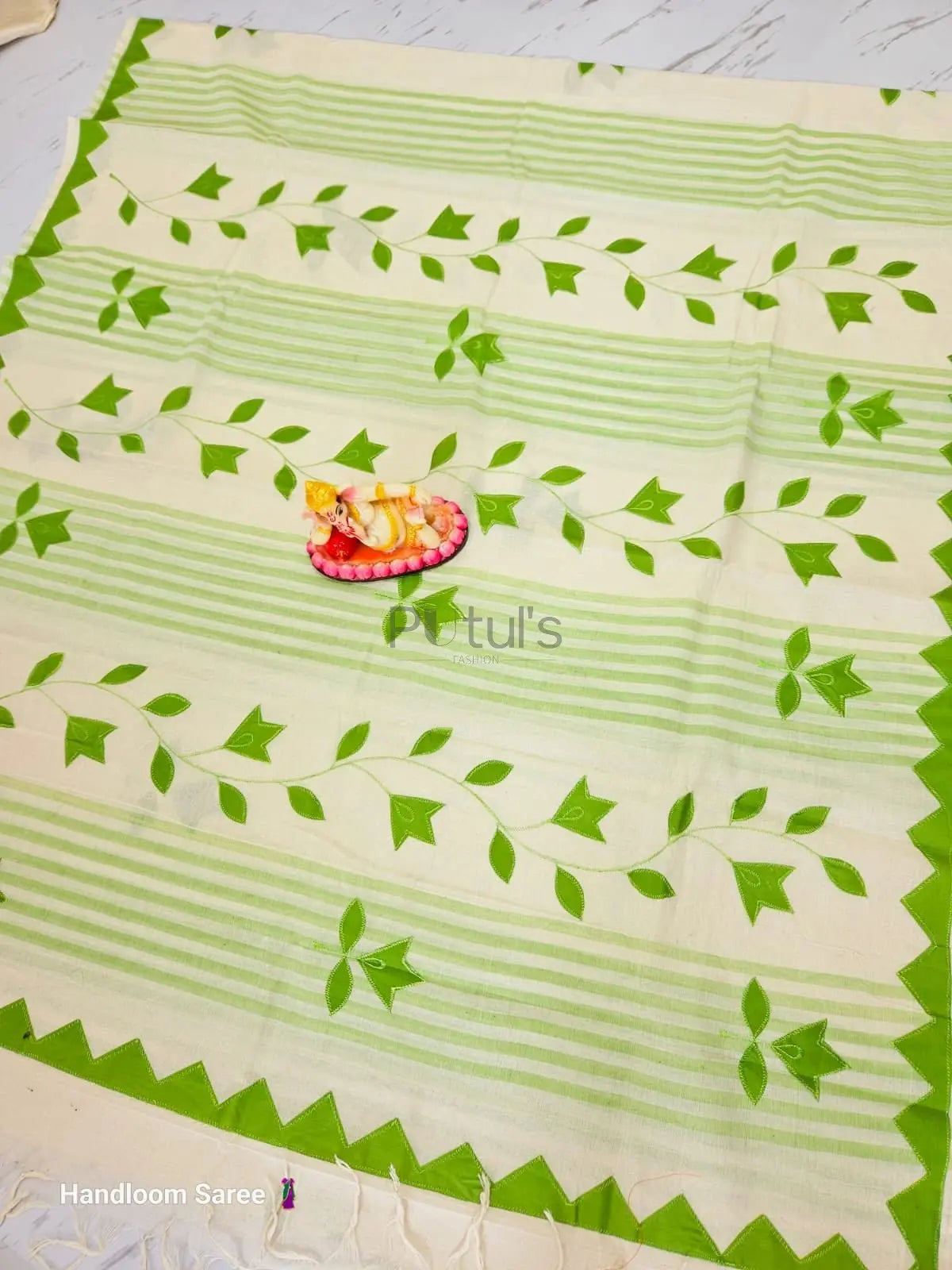 Dhonekhali Cotton embroidered saree Putul's Fashion