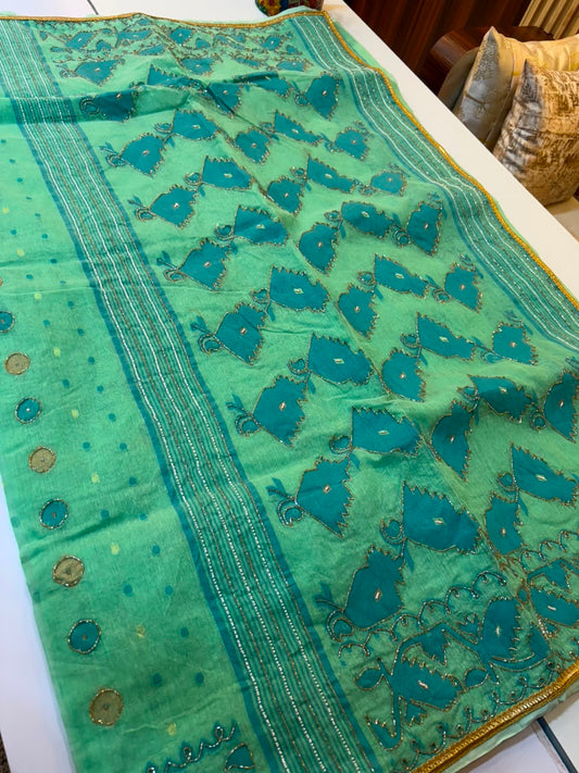 Kardana jamdani saree with blouse piece, A masterpiece from Bengal