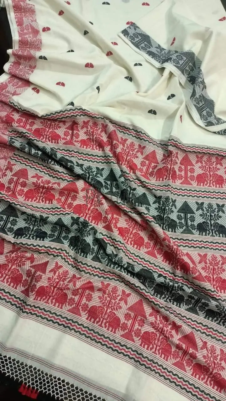 Cotton elephant saree Putul's Fashion