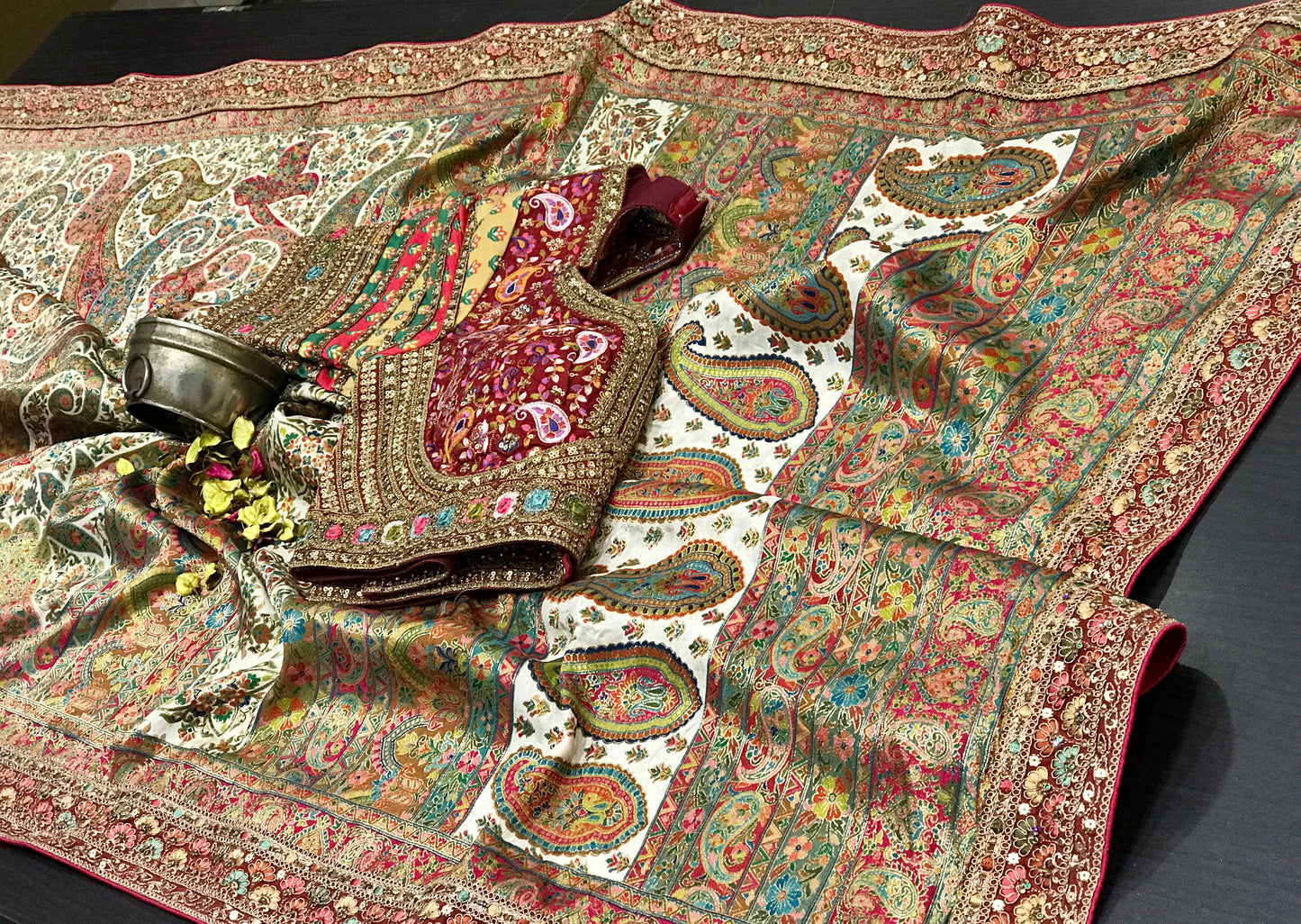 Maharani Kanni Silk Saree with Stitched Blouse