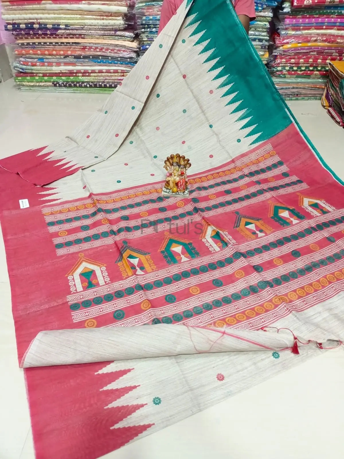 Semi Gicha printed saree Putul's Fashion