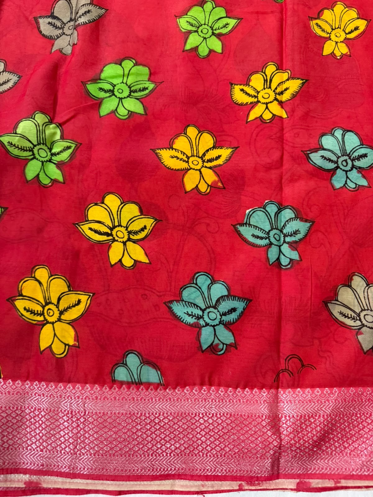 Pen kalamkari bangalore silk saree