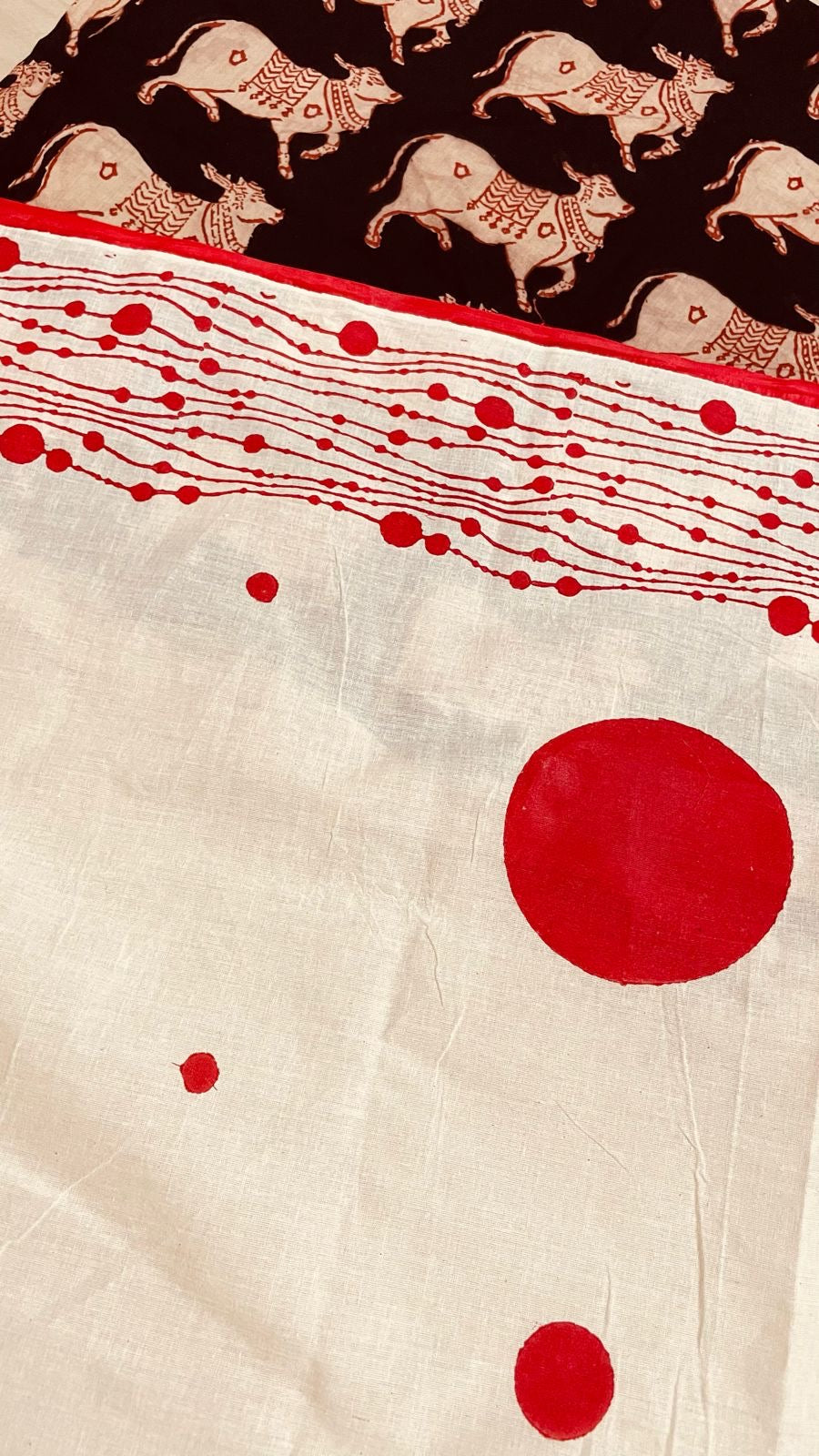 Block print cotton saree Bindi saree