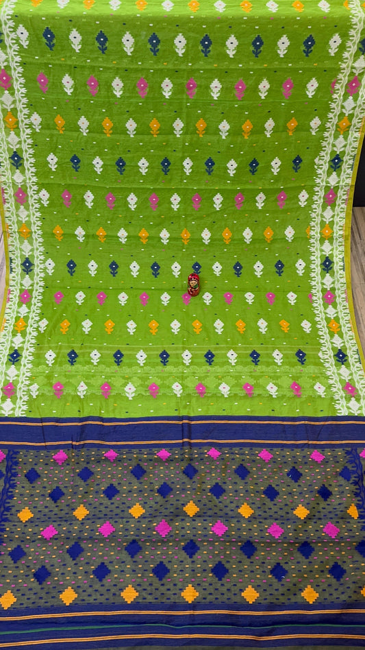 Green Bengal dhakai jamdani no blouse