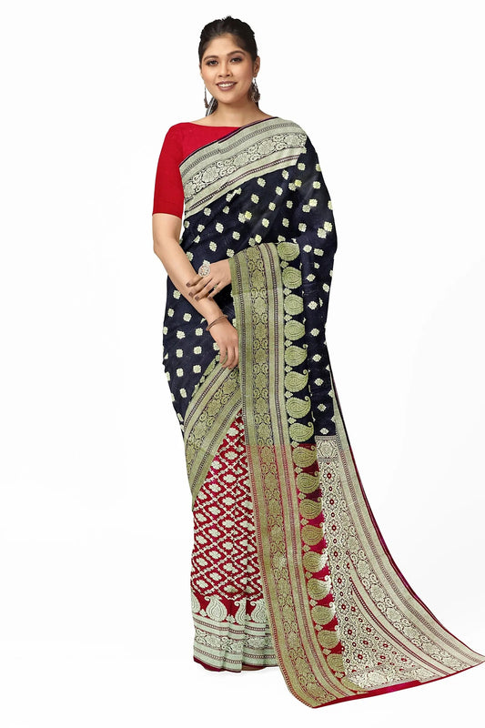 Benarasi Katan Black Red