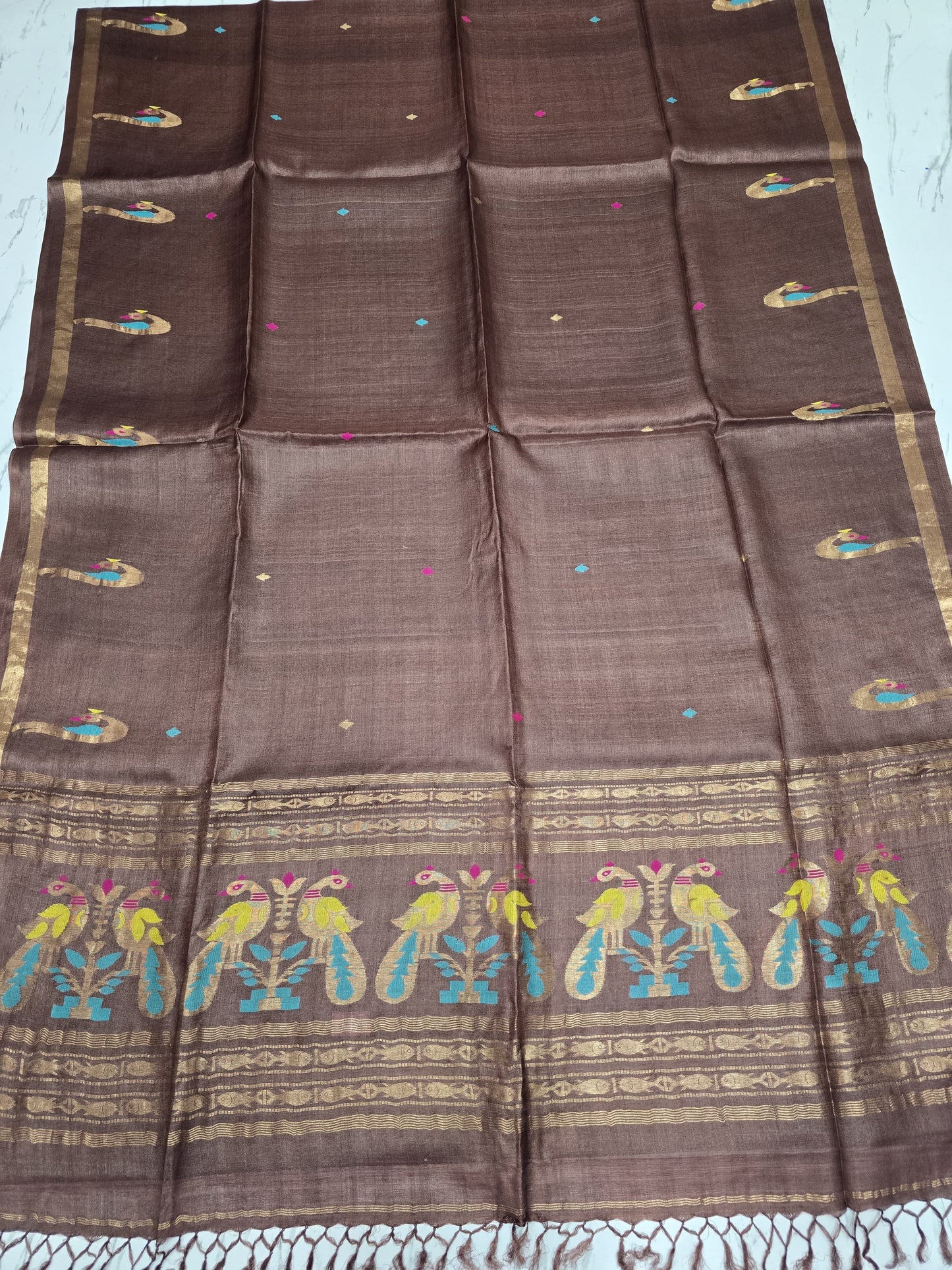 An Heirloom Woven in Earth and Gold: The Gachi Tussar Paithani saree