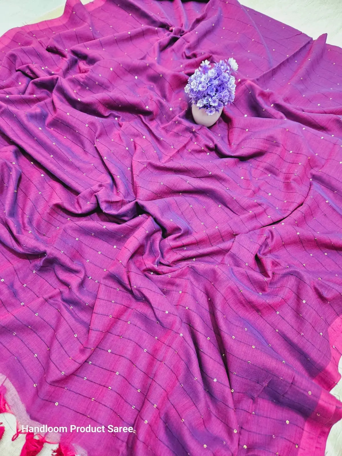 mal cotton sequins weaving saree Putul's fashion