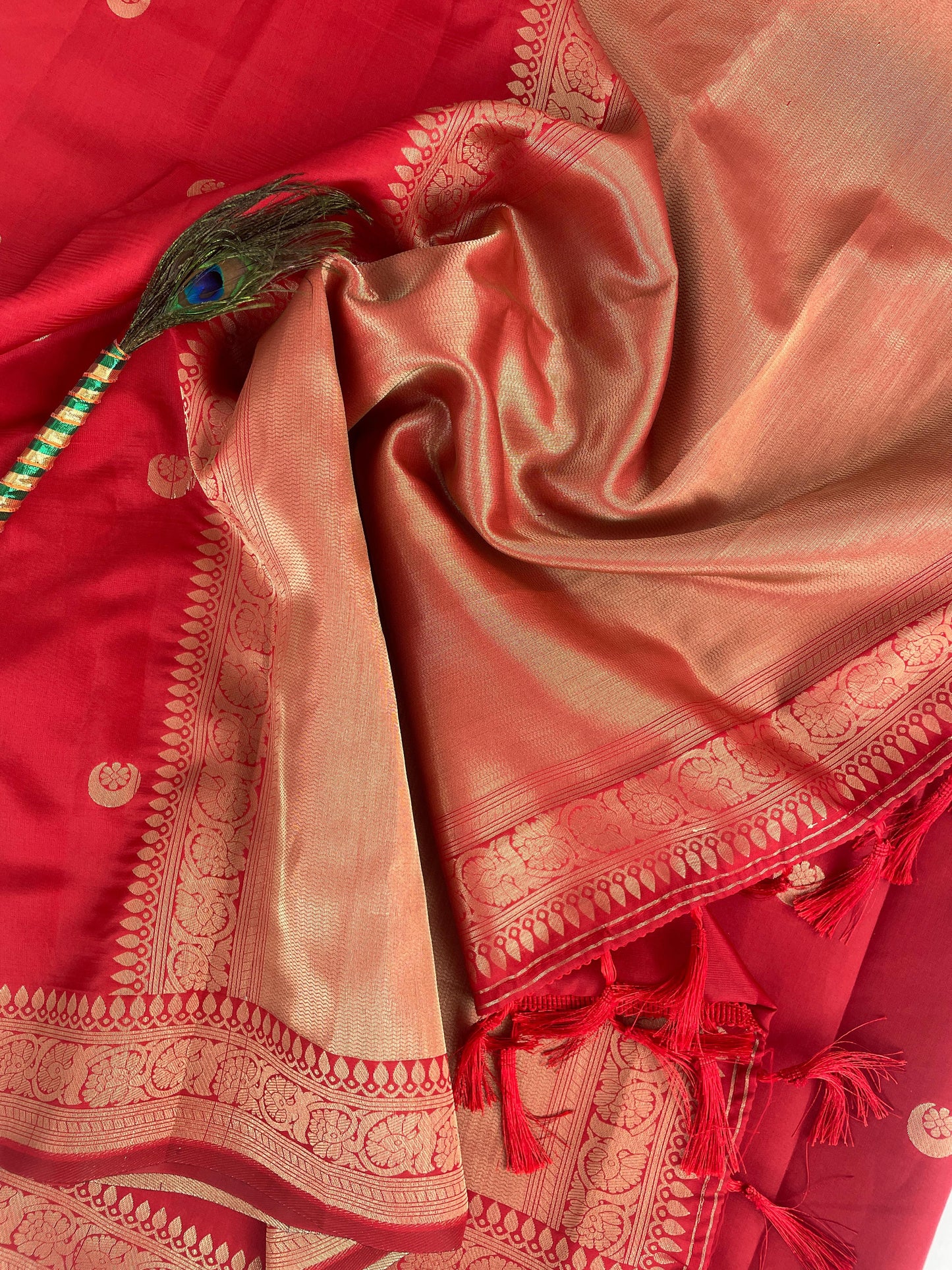 Replica banarasi saree of Sonakshi reception, red saree