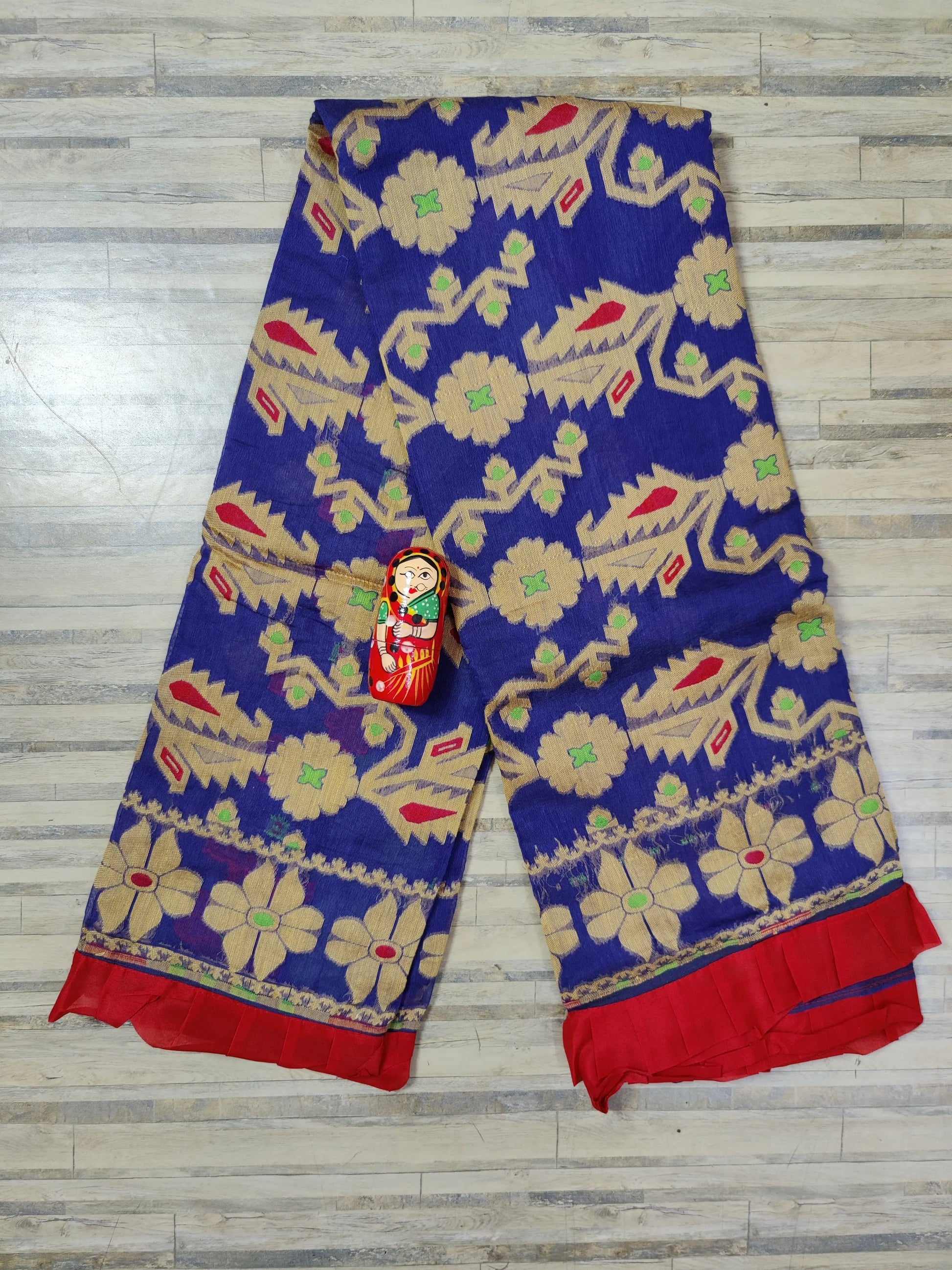 Bengal Jamdani Frill Blue