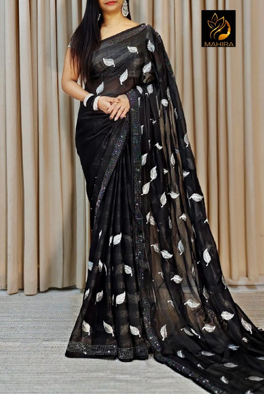 Chiffon georgette designer saree