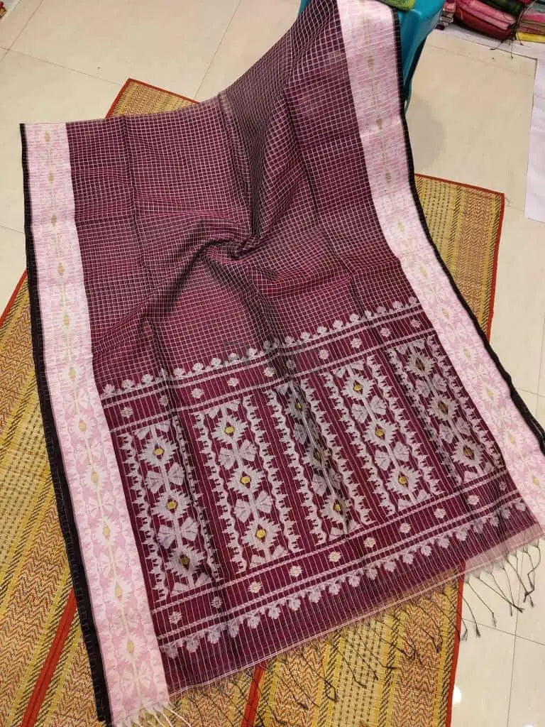 Kota checks muslin saree of Bengal Putul's Fashion