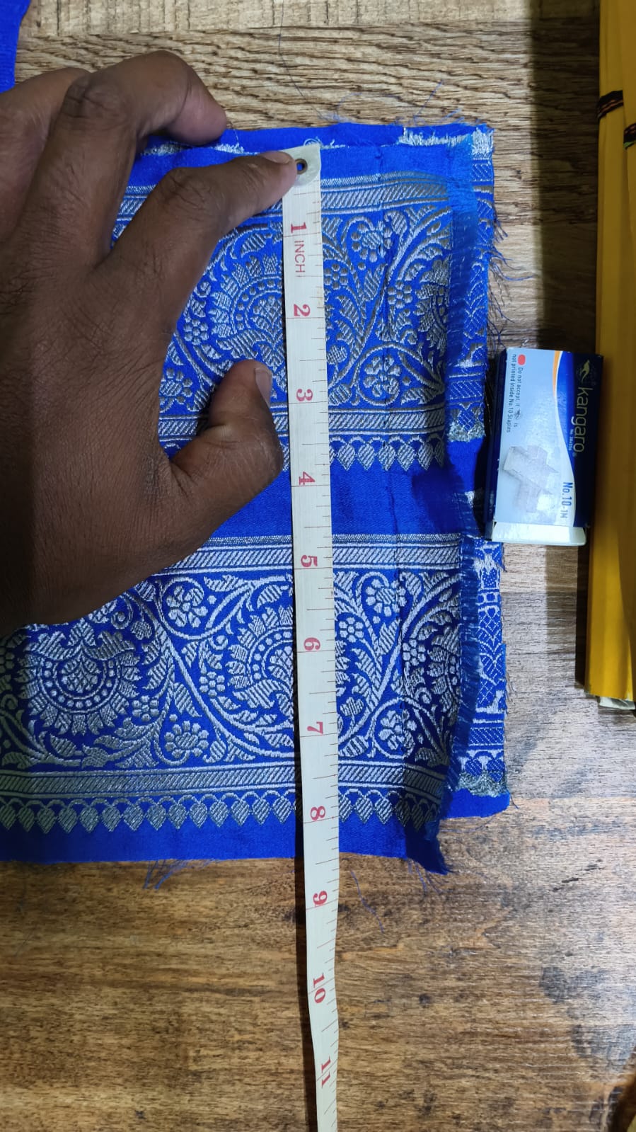 Royal Blue Bengali Script Gicha Silk Saree