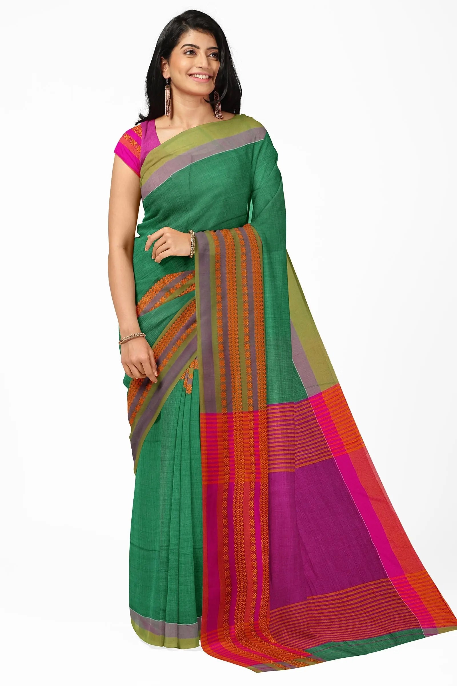 Begampuri saree green colour