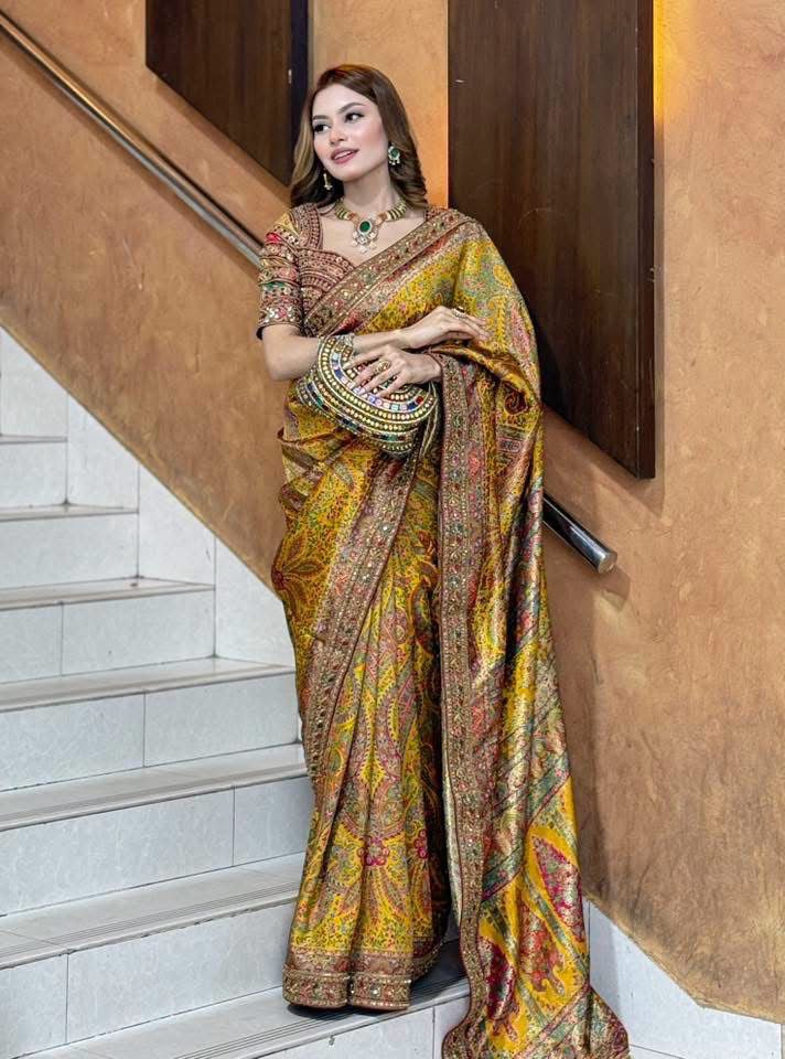 Maharani Kanni Silk Saree with Stitched Blouse