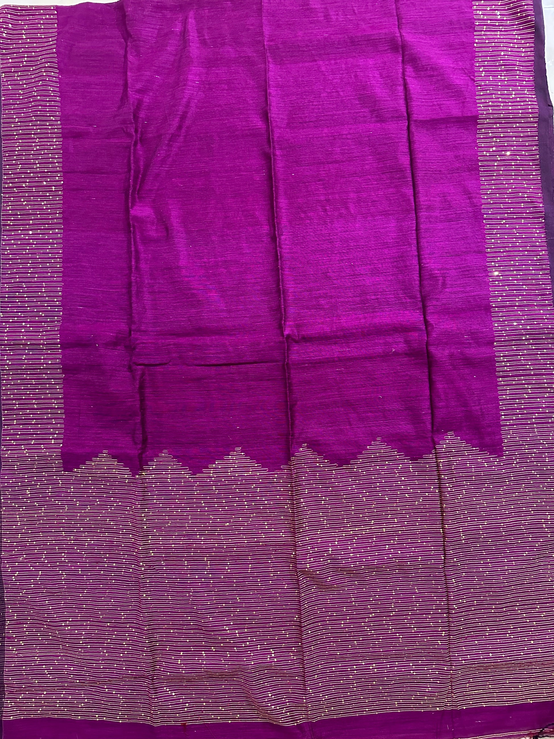Motka sequins saree of Bengal - Purple