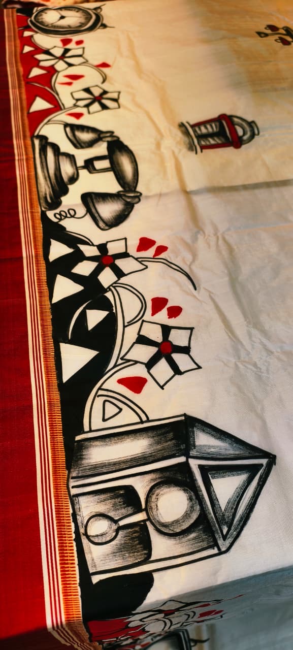 Hand-Painted Pattachitra on Pure Garad Silk | Silk Mark Certified