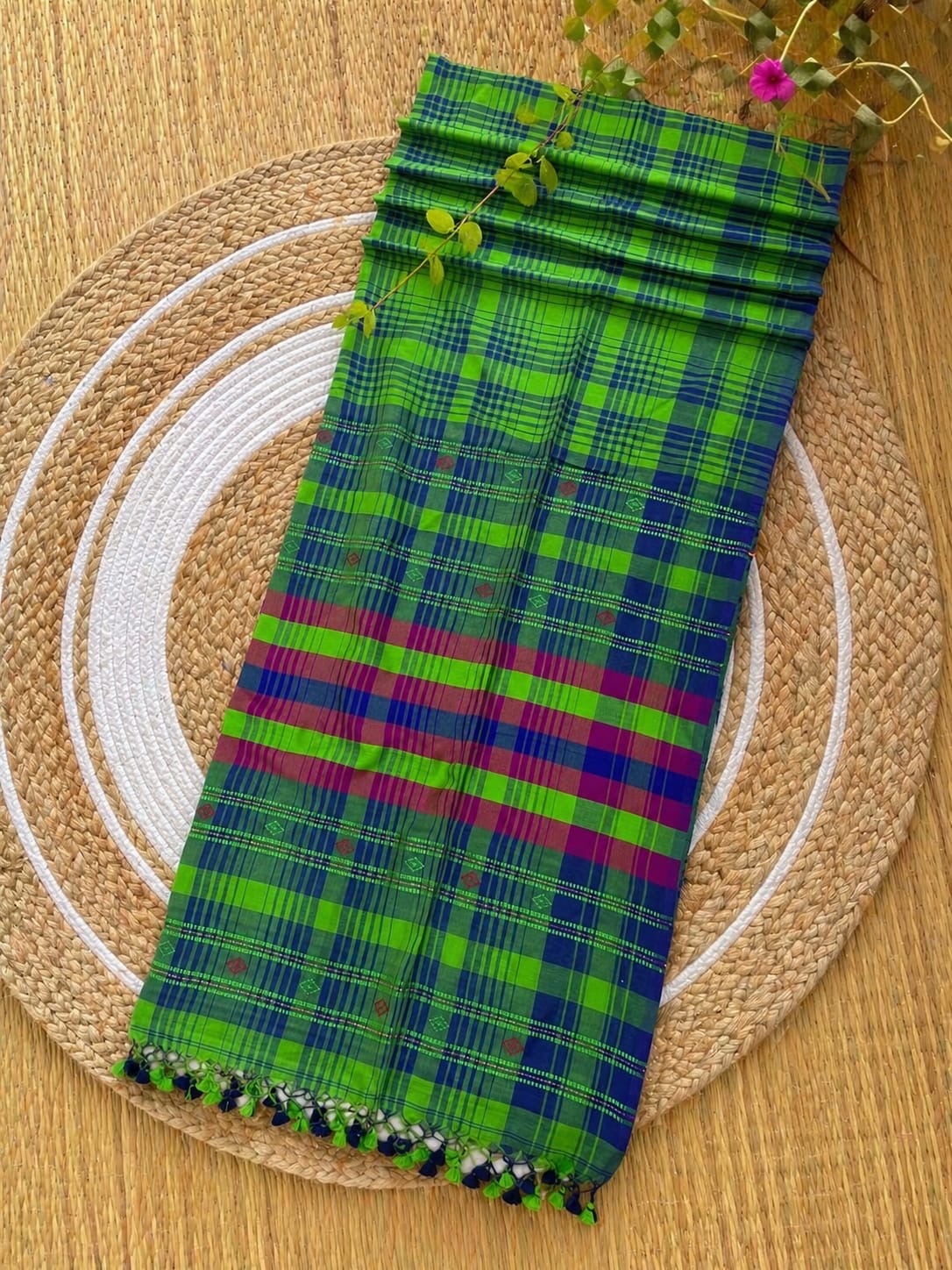 Cotton bi cotton jamdani saree