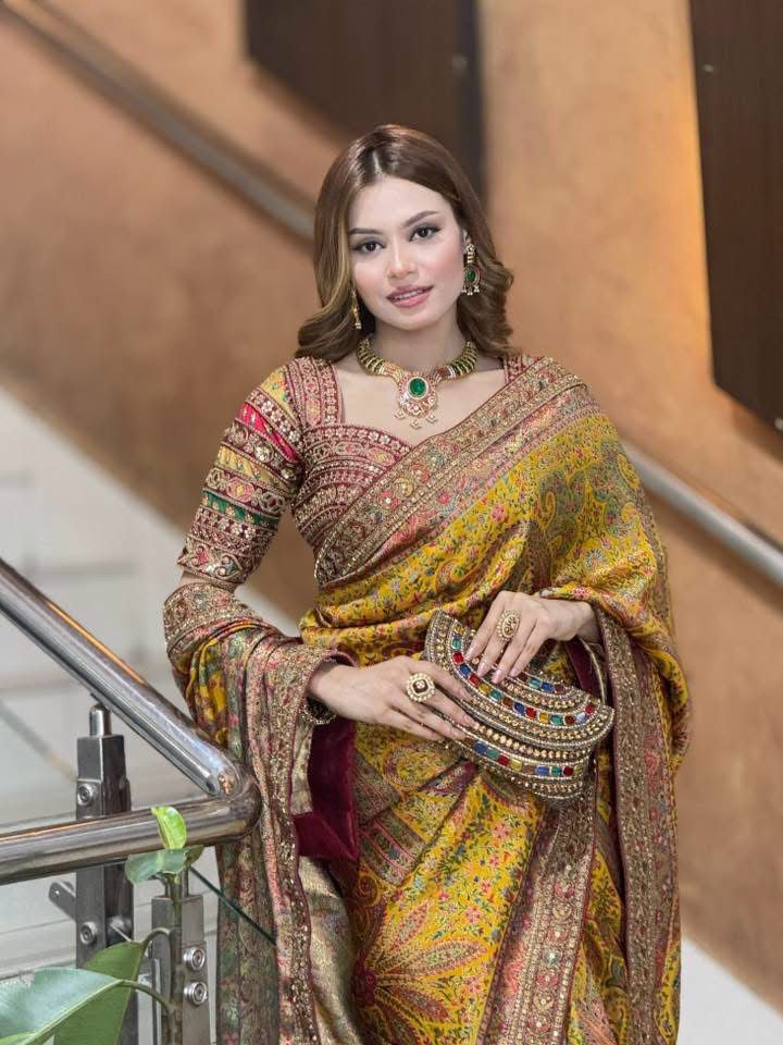 Maharani Kanni Silk Saree with Stitched Blouse