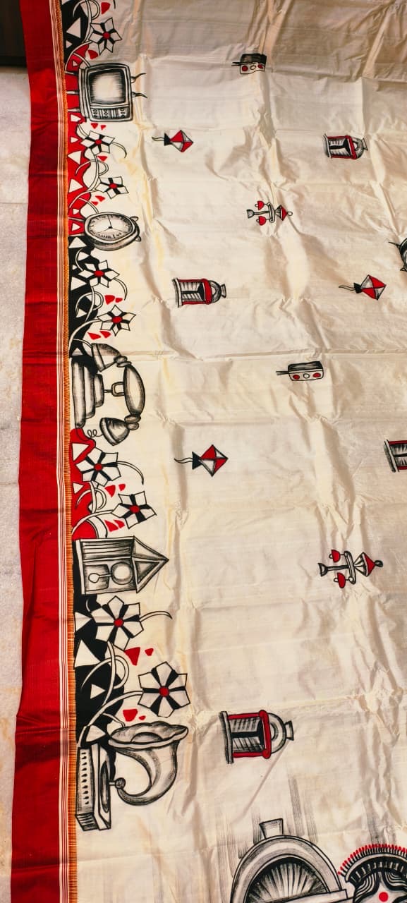 Hand-Painted Pattachitra on Pure Garad Silk | Silk Mark Certified