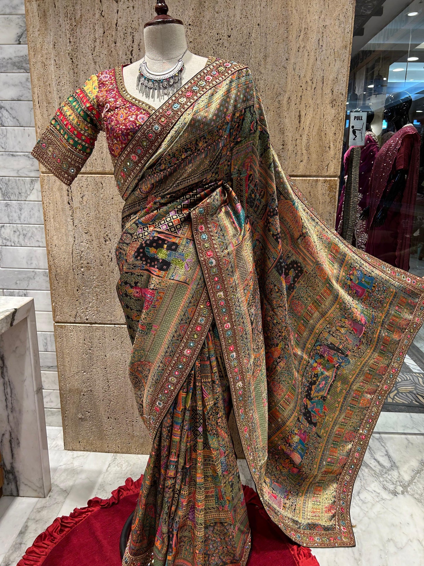 Maharani Kanni Silk Saree with Stitched Blouse