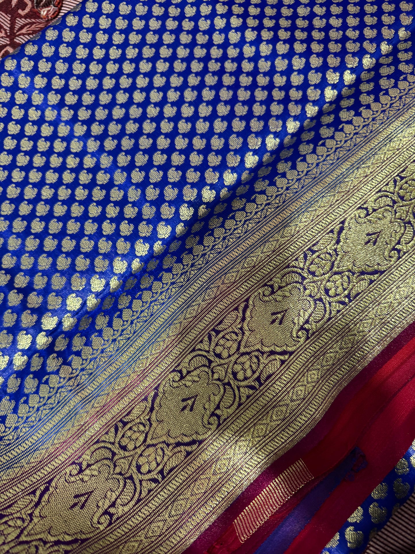 katan banarasi silk-blue rani