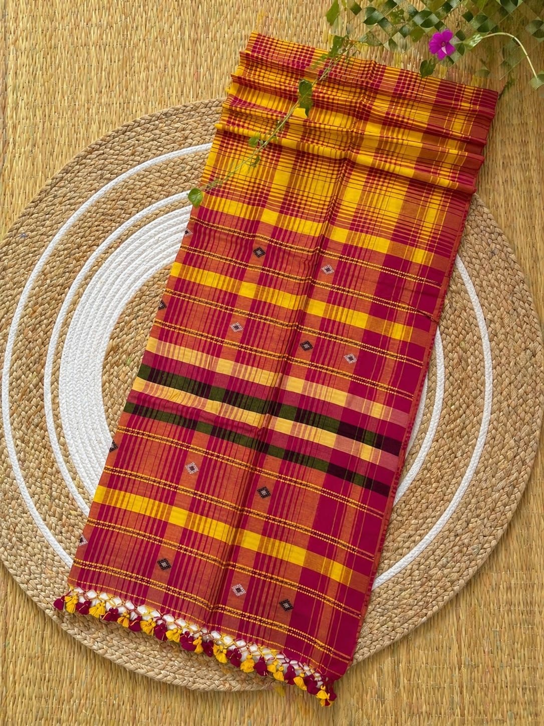 Cotton bi cotton jamdani saree