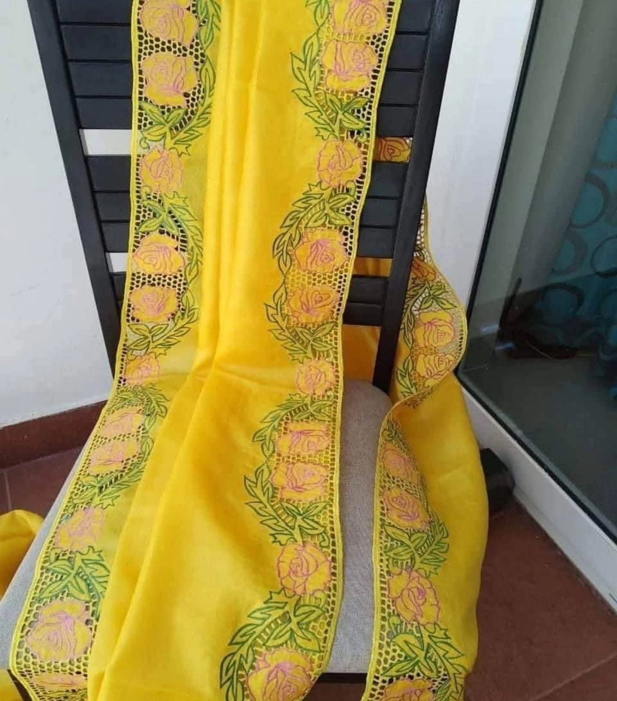 Cutwork on desi tussar silk saree with silk mark certified, brinjal violet saree