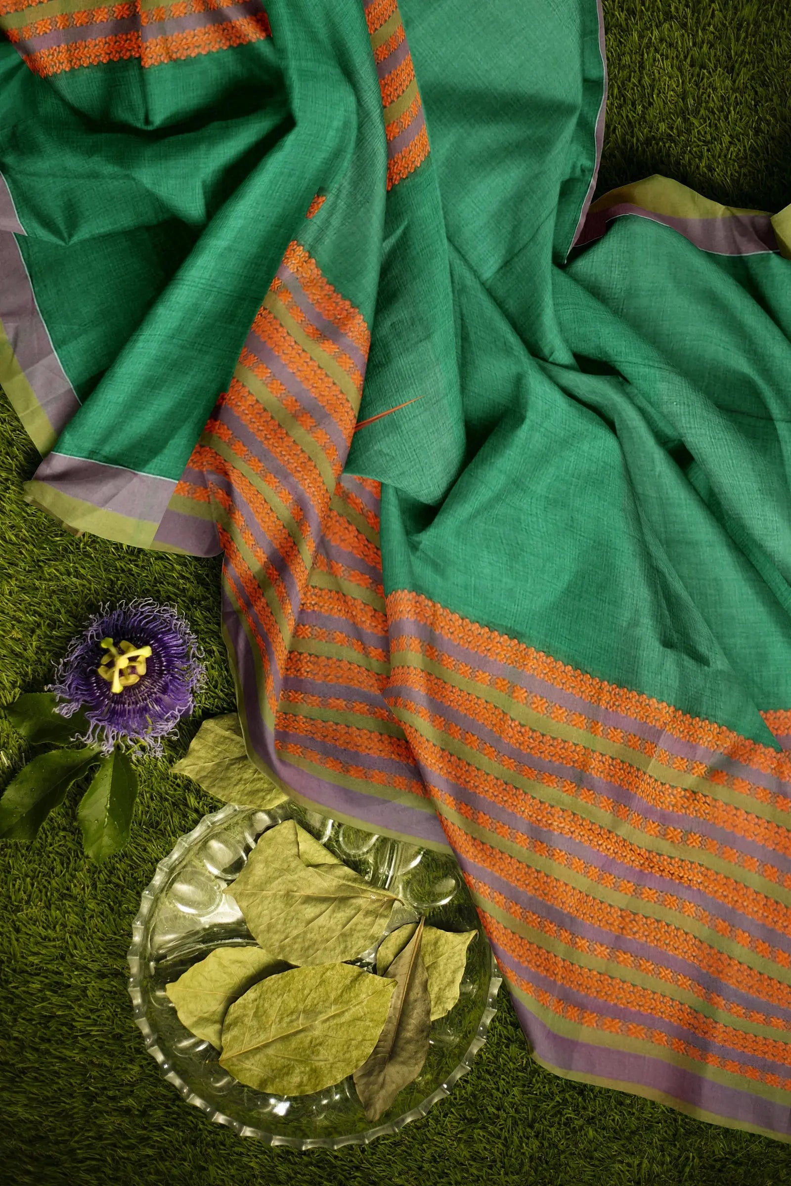 Begampuri saree green colour